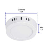 LUMINARIO REDONDO INTERIOR LED 6W 100-240V 6500K BCO *** SUSTITUTO 6PTLLEDR65MVB *** VOLTECK LAIT