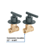 JUEGO MANERALES PALANCA ROSCABLE P/REGADERA NEGRO FOSET TUBIG