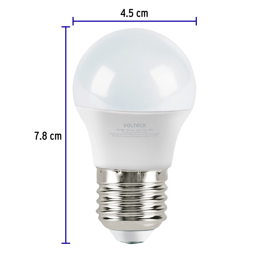 LAMPARA LED BULBO G45 3W/127V. LED-30GF 46854 TRUPER