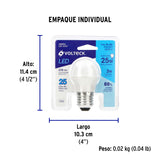 LAMPARA LED BULBO G45 3W/127V. LED-30GF 46854 TRUPER