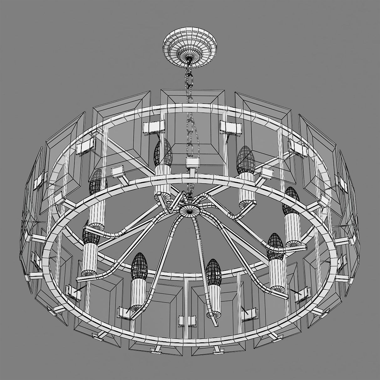 LUMINARIO COLGANTE DE CRISTAL 6X60W S/ FOCO 50X20CM ACABADO NEGRO  STRATTO *** HA. LUMI ***