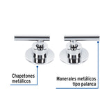 JUEGO DE 2 MANERALES PARA REGADERA PALANCA CROMO FOSET TUBIG