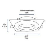 LUMINARIO CUADRADO EMPOTRABLE 5W/120-240V. LED SPOT DIRIGIBLE NEGRO EMP-107L 46948 TRUPER