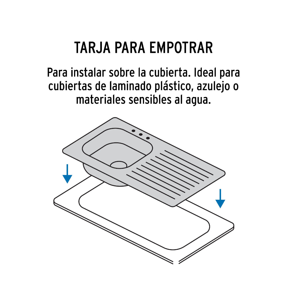 TARJA DE EMPOTRAR 80X50CM TINA IZQUIERDA BASIC FOSET
