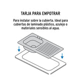 TARJA DE EMPOTRAR 80X50CM TINA IZQUIERDA BASIC FOSET