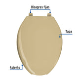 ASIENTO ALARGADO PARA WC ABIERTO COLOR BEIGE FOSET AQUA