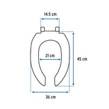 ASIENTO ALARGADO PARA WC ABIERTO COLOR BEIGE FOSET AQUA