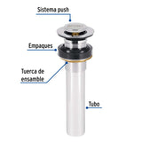 CONTRA P/LAVABO SIN REBOSADERO SISTEMA PUSH CROMO 1-1/4" MCA TRUPER FOSET