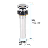 CONTRA P/LAVABO SIN REBOSADERO SISTEMA PUSH CROMO 1-1/4" MCA TRUPER FOSET