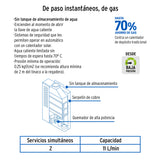 CALENTADOR PASO INSTANTANEO 11L/MIN GAS NATURAL 1 1/2 SERV. 47353 CALE-11I-N FOSET
