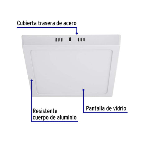 LUMINARIO CUADRADO PLAFON LED 18W/120-240V. SOBREPONER *** INCLUYE DRIVER *** PLA-212L 47444 TRUPER *** OFRECER 18PTLLEDC65MVB ***