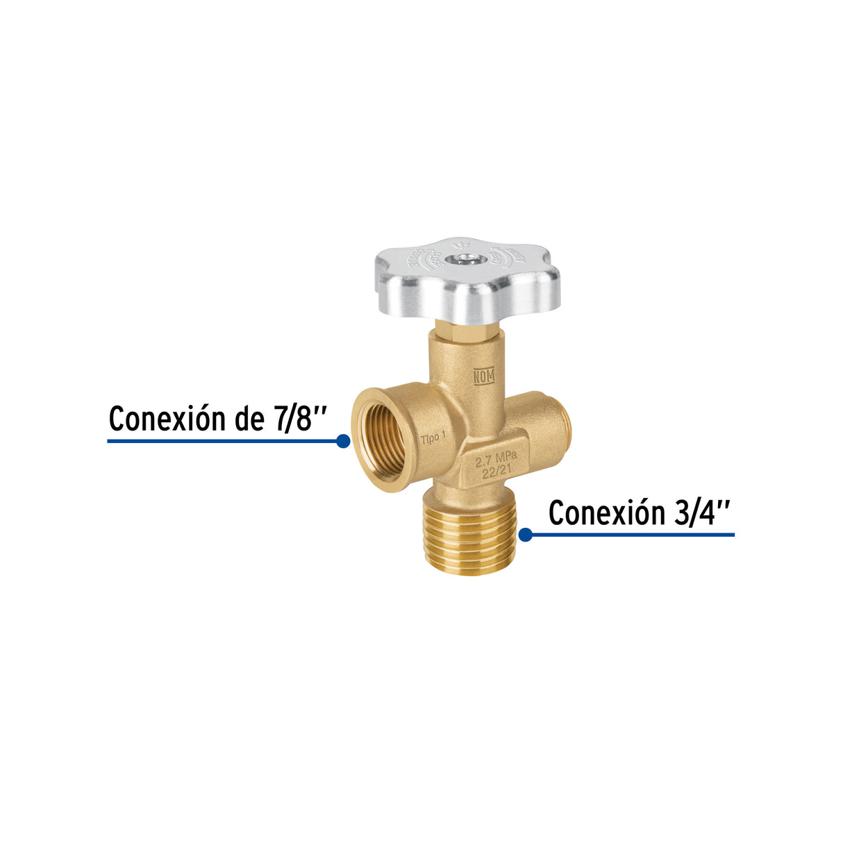VALVULA PARA CILINDROS DE GAS LP HASTA 45KG VGC-560 MCA FOSET