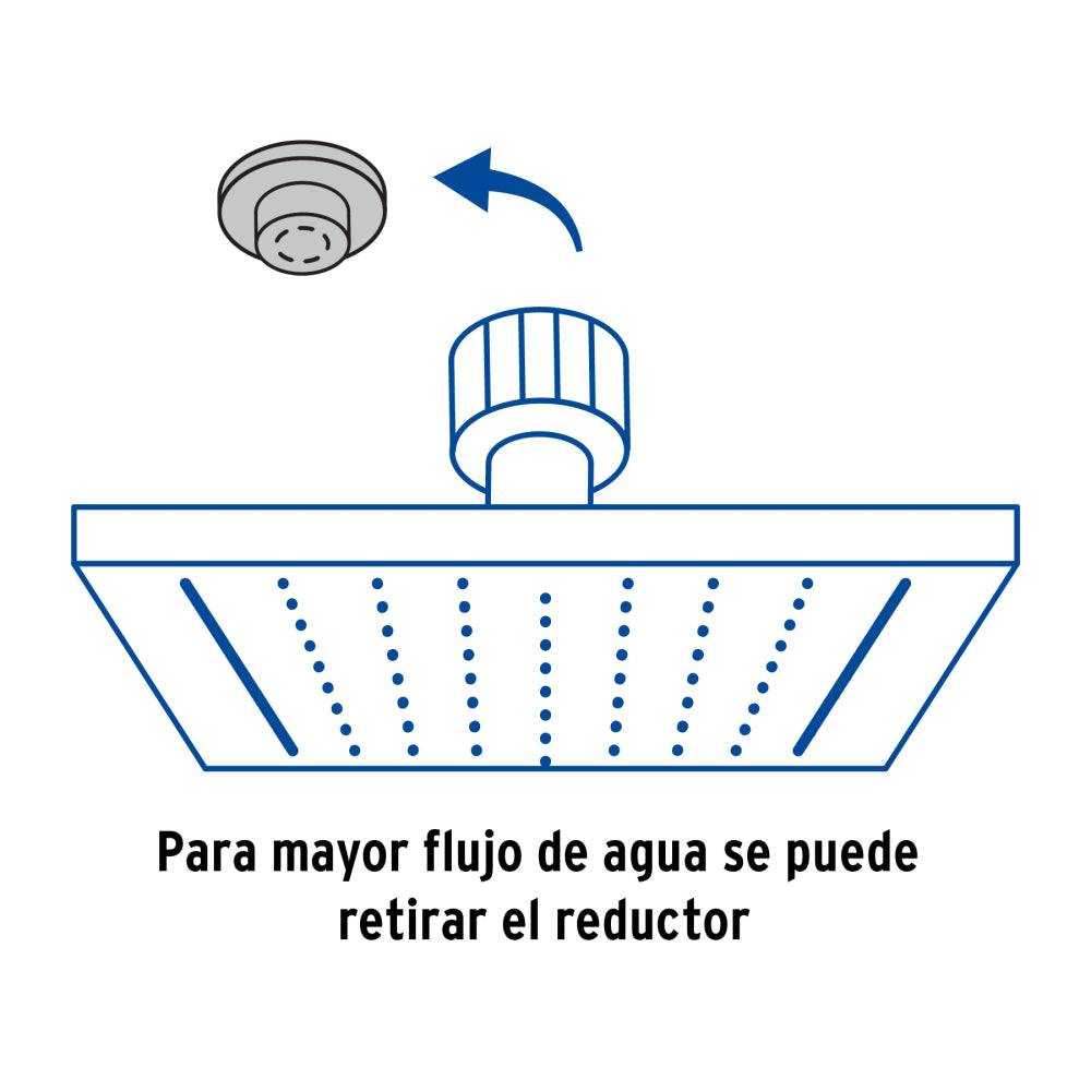 REGADERA CUADRADA 8" ACERO INOX CON BRAZO CROMO FOSET TUBIG