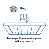 REGADERA CUADRADA 8" ACERO INOX CON BRAZO CROMO FOSET TUBIG