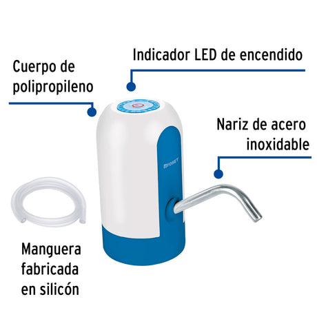DISPENSADOR RECARGABLE PARA GARRAFON DE AGUA USB 5V. DIGA-01 47806 TRUPER FOSET