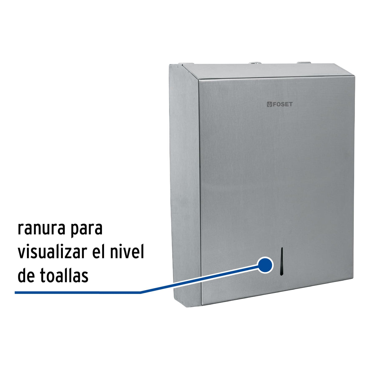 DISPENSADOR DE ACERO INOX. PARA TOALLAS DE PAPEL FOSET