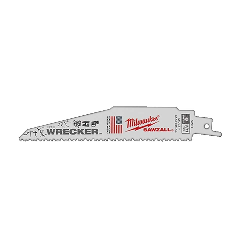 SEGUETA DE METAL THE WRECKER PARA SIERRA SABLE 8 DIENTES X PULGADA 6" DE LARGO 5 PIEZAS MILWAUKEE *** HAE ***