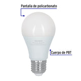 LAMPARA LED 8W/127V. TIPO BULBO 3 NIVELES DE ILUMINACION LUZ DE DIA 6500K LED-60FA 48052 TRUPER