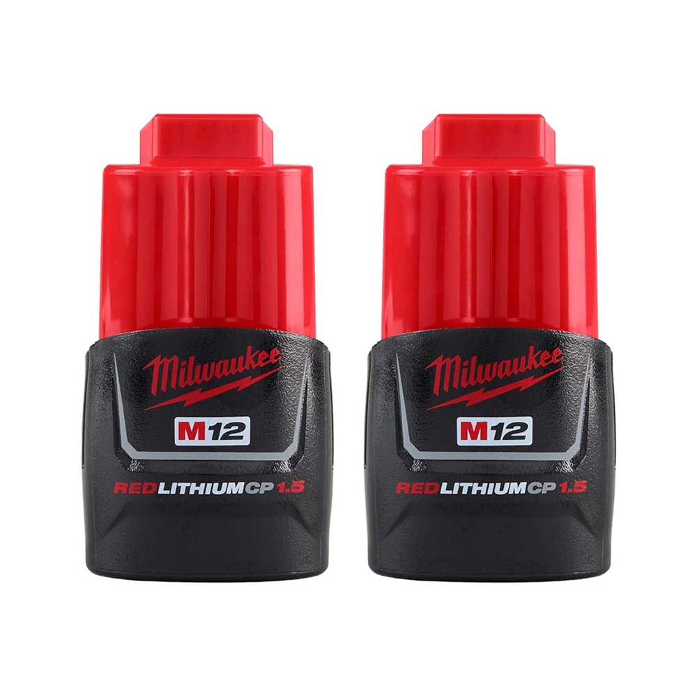 KIT 2 PIEZAS BATERIAS M12 REDLITHIUM ION COMPACTA 1.5AMP/12VOLTS MILWAUKEE