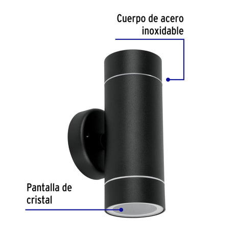 ARBOTANTE DECORATIVO ACENTO 2 SPOTS 50W/127V. NEGRO MR-16 ARB-204S 48144 TRUPER