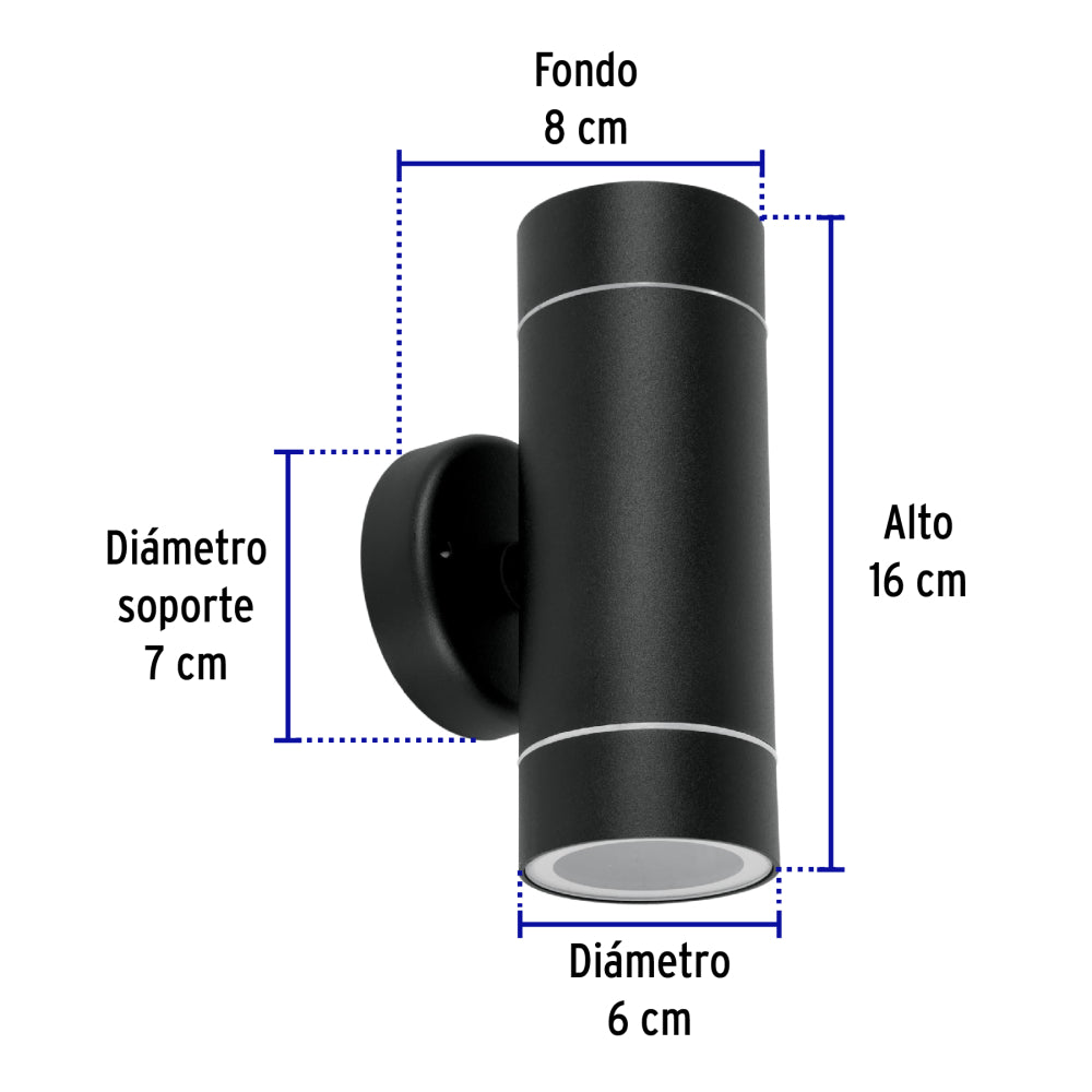 ARBOTANTE DECORATIVO ACENTO 2 SPOTS 50W/127V. NEGRO MR-16 ARB-204S 48144 TRUPER