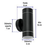 ARBOTANTE DECORATIVO ACENTO 2 SPOTS 50W/127V. NEGRO MR-16 ARB-204S 48144 TRUPER
