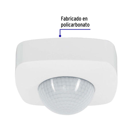 SENSOR DE MOVIMIENTO PARA TECHO ALCANCE 20 MTS 360 COLOR BCO VOLTECK