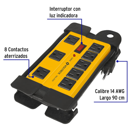 MULTICONTACTO POLARIZADO 8 CONECCIONES TIPO INDUSTRIAL  MUL-812X VOLTECK