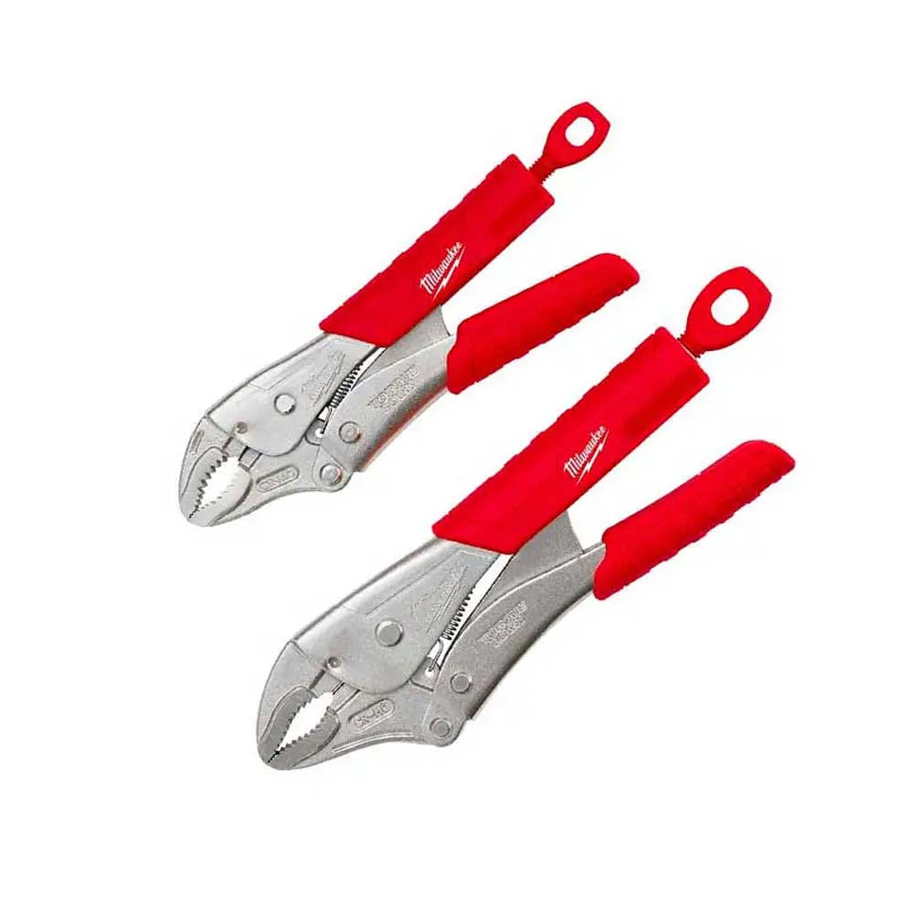 KIT PINZAS DE PRESION CON MORDAZA CURVA TORQUE LOCK **2 PIEZAS** DE 7" Y 10" MILWAUKKE
