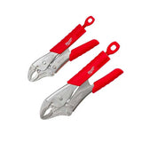 KIT PINZAS DE PRESION CON MORDAZA CURVA TORQUE LOCK **2 PIEZAS** DE 7" Y 10" MILWAUKKE