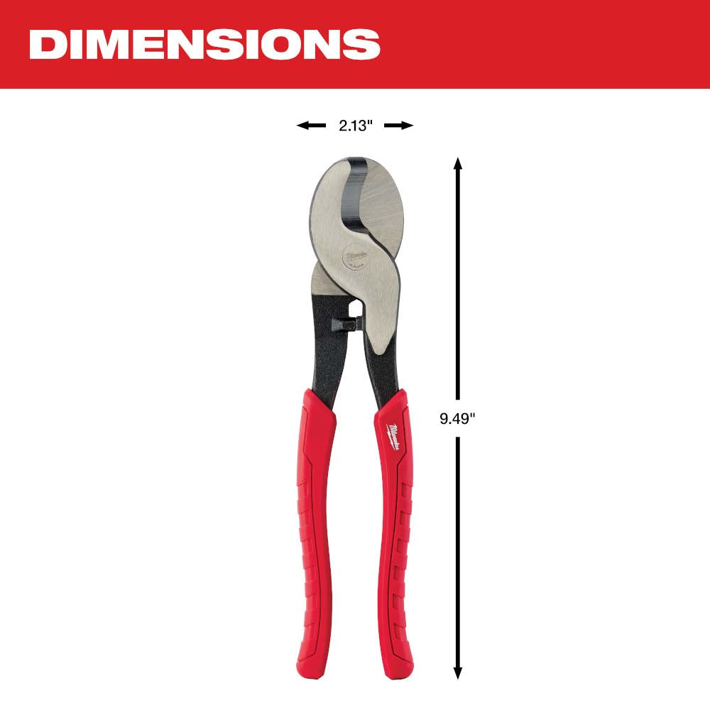PINZA PARA CORTE DE CABLE CAPACIDAD MAXIMA DE CORTE CABLE DE COBRE 2/0 / ALUMINIO 4/0 MILWAUKEE