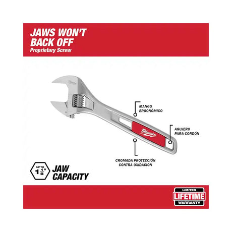 LLAVE PERICO-AJUSTABLE-INGLESA 8 MILWAUKEE