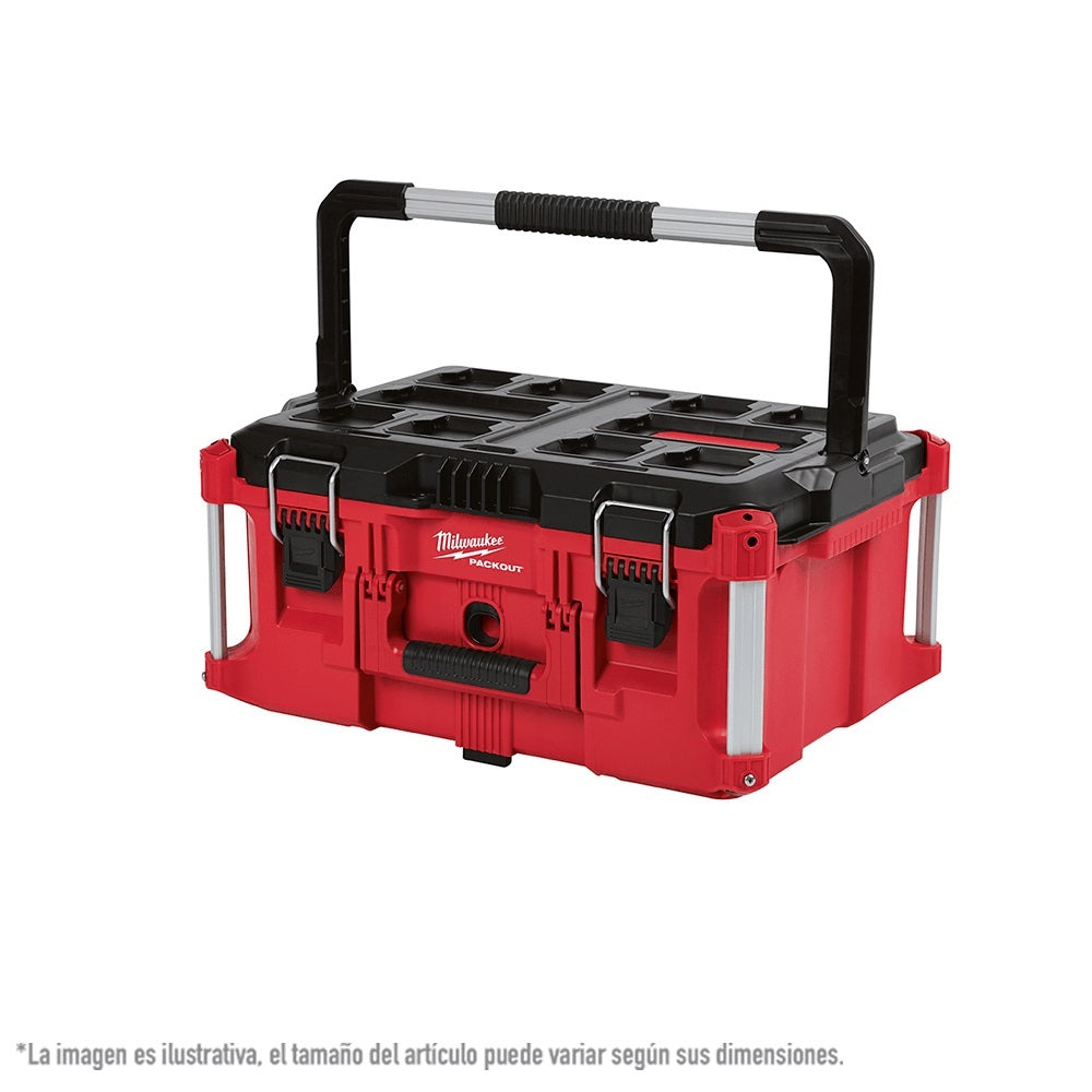 CAJA DE ALMACENAMIENTO PARA HERRAMIENTA PACKOUT GRANDE CON BANDEJA ORGANIZADORA 28.2 X 41.1 X 56.1 CM MILWAUKEE