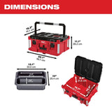 CAJA DE ALMACENAMIENTO PARA HERRAMIENTA PACKOUT GRANDE CON BANDEJA ORGANIZADORA 28.2 X 41.1 X 56.1 CM MILWAUKEE