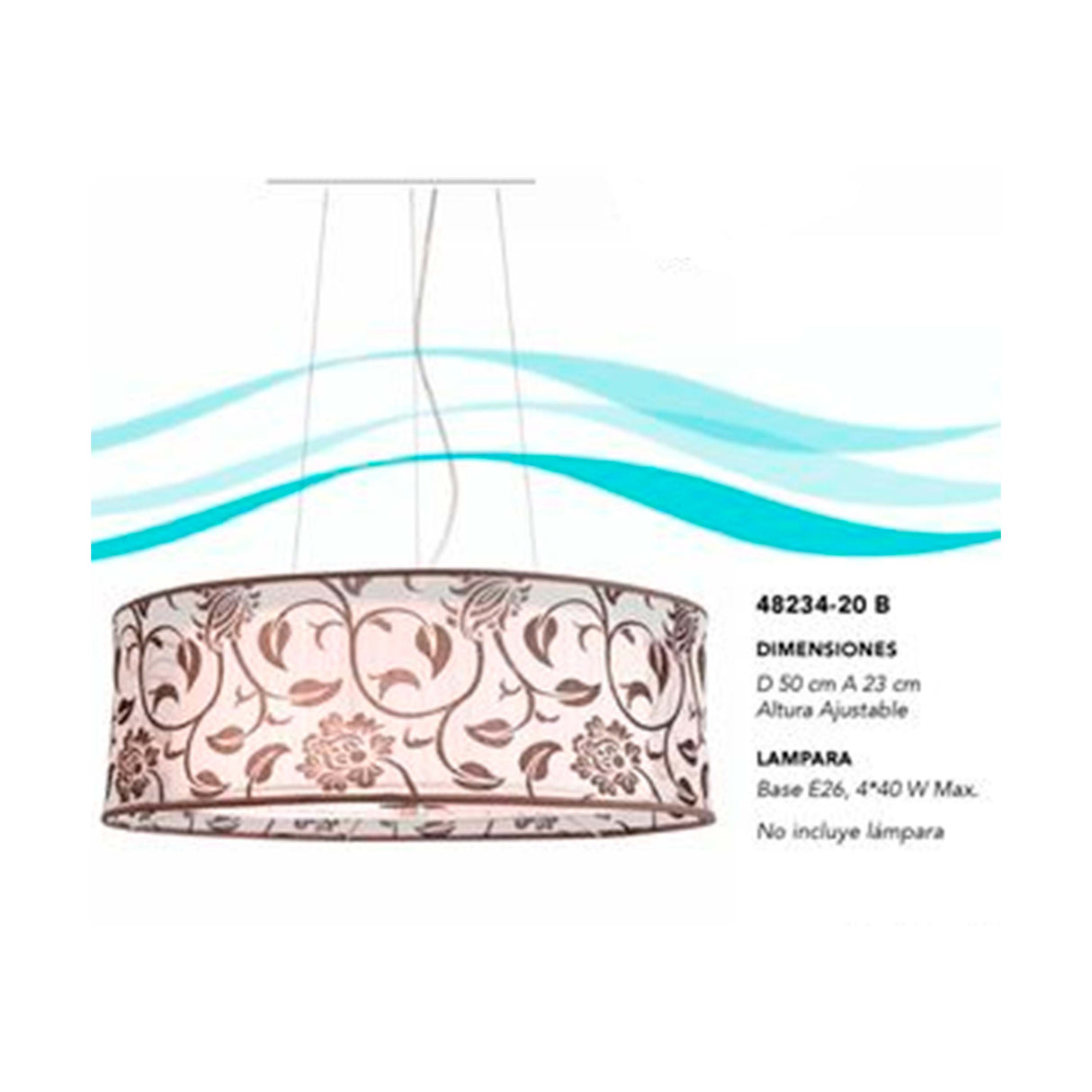 COLGANTE FLORES E 26 4 X 40 W MAX STRATTO *** HA. LUMI ***