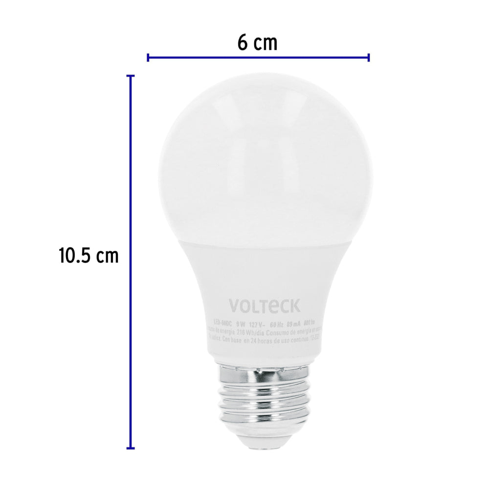 LAMPARA LED ATENUABLE 9W/127V. TIPO BULBO 3000K LUZ CALIDA LED-60DC 48298 TRUPER