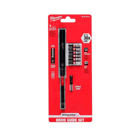 KIT DE EXTENSIONES MAGNETICAS P/DESTORNILLADOR DE IMPACTO DE 6": 2 BROCAS INSERCION T25 1 BROCA INSERCION T20 1 BROCA INSERCION SQ2 2 BROCA INSERCION PH2 1 GUIA MAGNETICA 6" MILWAUKEE