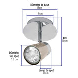 LUMINARIO SOBREPONER 1 SPOT 50W/120V. SOB-301S 48432 TRUPER