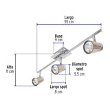 LUMINARIO SOBREPONER 3 SPOTS 150W/120V. SOB-303S 48434 TRUPER