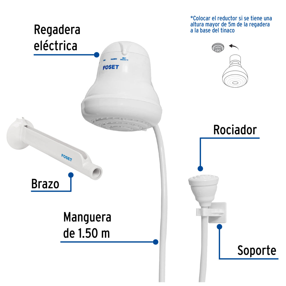 REGADERA ELECTRICA 4 TEMPERATURAS MCA TRUPER FOSET