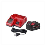 KIT BASICO CARGADOR DE BATERIA M18 REDLITHIUM XC5.0 DE IONES DE LITIO MULTIPLE M12 Y M18 INCLUYE 1 BATERIA 18 VOLTS REDLITHIUM ION CAPACIDAD EXTENDIDA 5AMP M18 MILWAUKEE