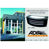 ARBOTANTE 1 LUZ 3 VENTANAS 60W. NEGRO OXFORD ***ADIR***