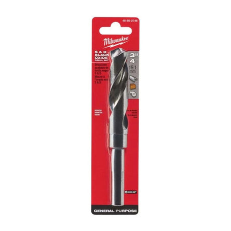 BROCA PARA METAL MADERA Y PVC HSS ACERO DE ALTA VELOCIDAD OXIDO NEGRO 3/4" MILWAUKEE