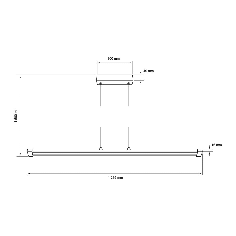 LAMPARA LINEAL COLGANTE LED METAL 1.21M 48W LUZ CALIDA BRILLANTE IRC90 NO ATENUABLE 48CTLLED172MV30B
