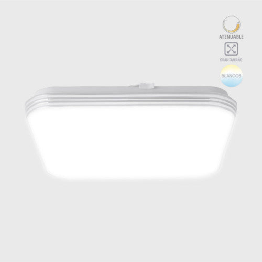 LUMINARIO SOBREPONER TECHO INT. LED 48W/100-240V. 2700-6500K PLAST. BCO. ACAMAR *** EXHIBIDO ***