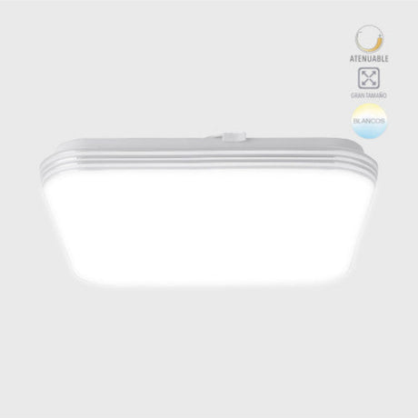 LUMINARIO SOBREPONER TECHO INT. LED 48W/100-240V. 2700-6500K PLAST. BCO. ACAMAR *** EXHIBIDO ***