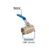 VALVULA DE ESFERA DE LATON ROSCABLE 1-1/4"