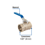 VALVULA DE ESFERA DE LATON ROSCABLE 1-1/2"
