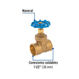 VALVULA COMPUERTA (LLAVE DE PASO) SOLDABLE 1 1/2" (38MM) COSO-1-1/2 49027 TRUPER FOSET