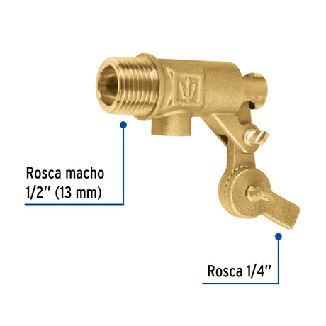 VALVULA MACHO P/FLOTADOR 1/2" (13MM.) REFORZADA VAFLO-1/2-R 49033 FOSET TRUPER